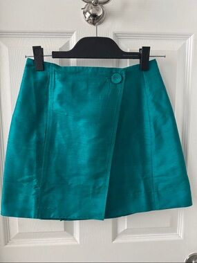 Julia Amory Park Ave Mini Wrap Skirt Dupioni